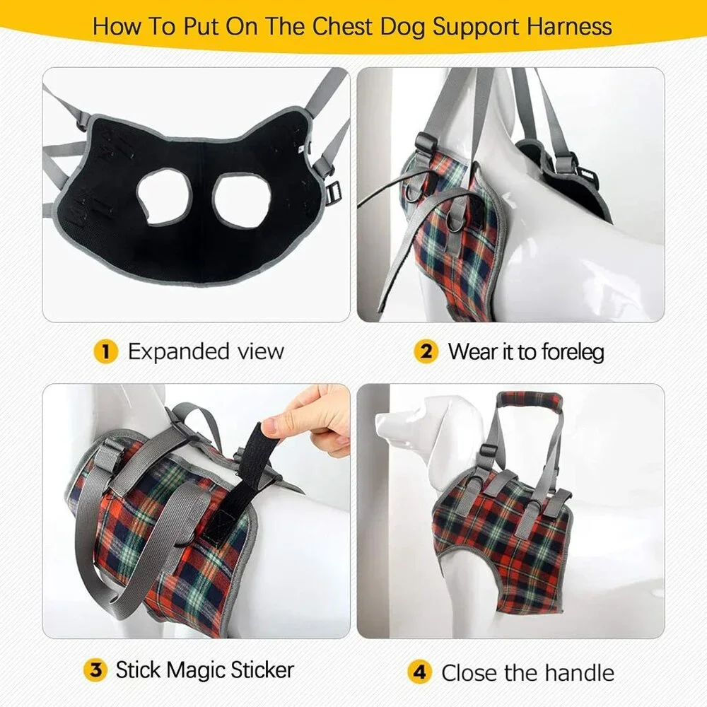 Dog Lift Harness, Grid Pet Chest Support Aid Veterinarian Approved